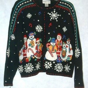 Hampshire Studio Christmas Holiday Cardigan L